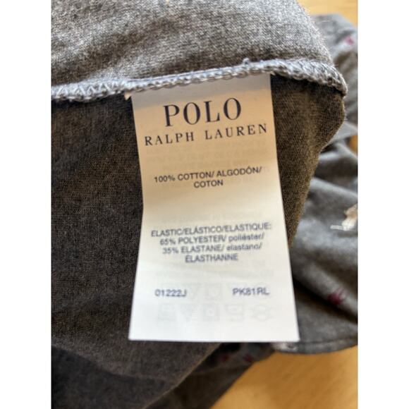 Polo Ralph Lauren Mens Med 100% Cotton Gray Sleep Shorts AOP Pony Logo MSRP $50 - Picture 10 of 11
